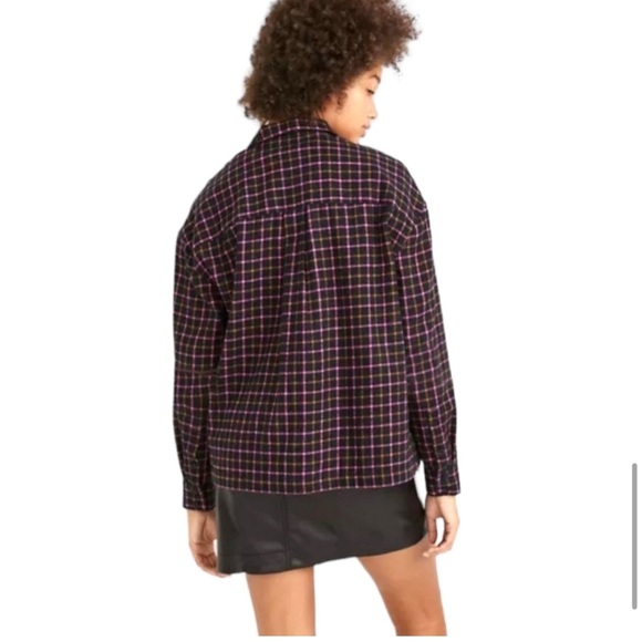 Madewell Plaid Flannel Pink Black and Tan Button Down Shirt Size Large / L - Picture 3 of 12